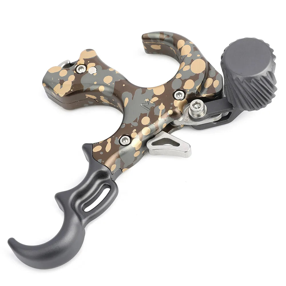 Archery Release Aid, 3/4 Finger Aluminum Grip, Thumb Trigger for Compound Bow, Hunting & Target Shooting, Left/Right Hand Compatible Archery Accessories