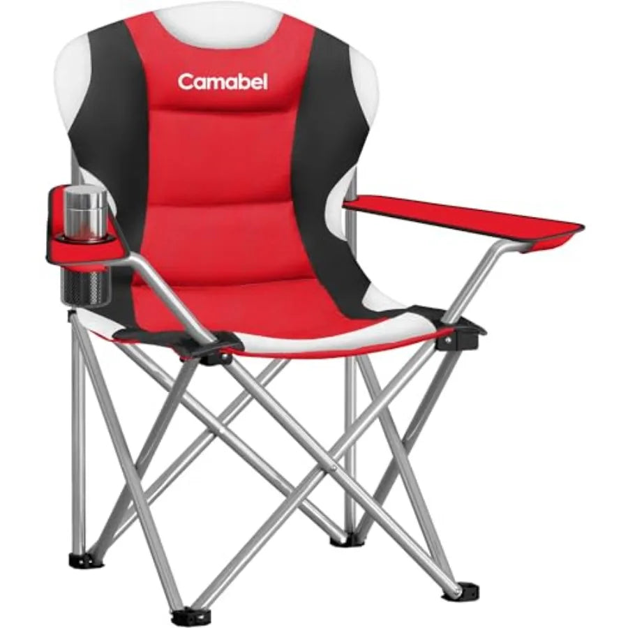 Folding Camping Chairs 400lbs Oversized Outdoor Collapsible Lawn Chair Padded Sports Portable Lightweight Chairs for Beach Hiki