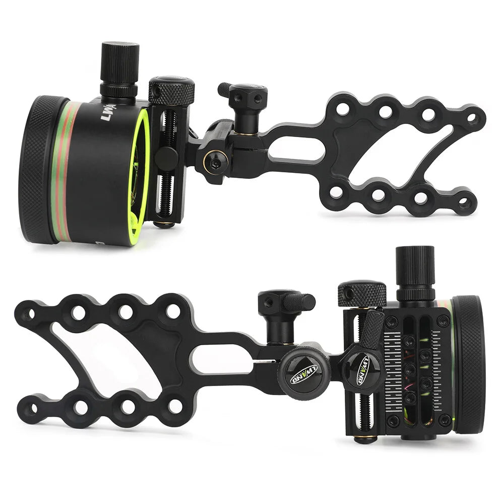 Compound Bow Sight 5Pin 0.019" Fiber Optic Adjustable Alloy Right Hand for Hunting Target Shooting Outdoor Accessories