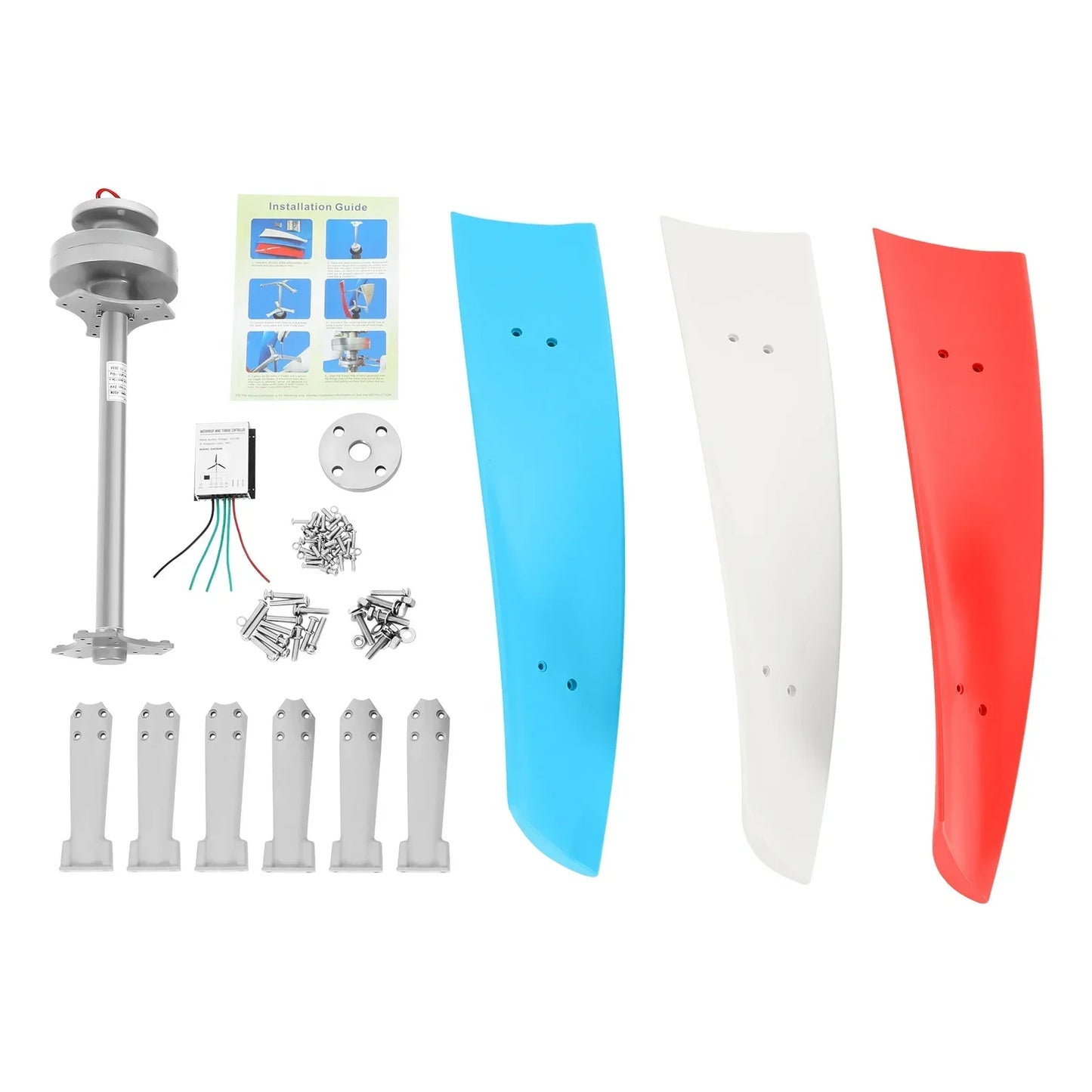 Vertical Wind Turbine Generator with Regulator, Suitable for Marine/Home Use 400W 24V