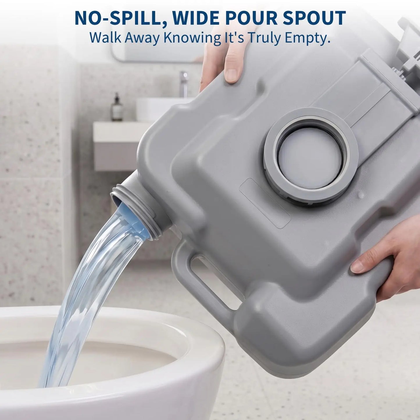 Portable Toilet For Camping 5.3 Gallon With Carry Bag, Dual Flush Detachable Waste Tank For RV Boat Truck Travel