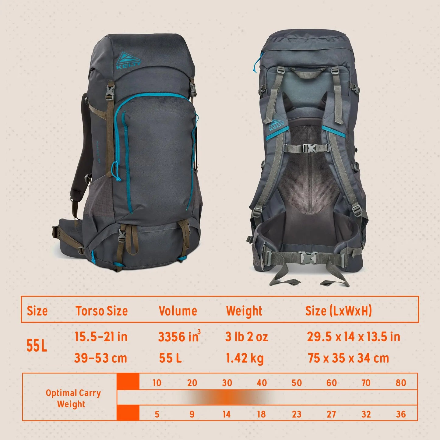 Internal Frame Hiking Backpack 35L Lightweight Travel Pack For Multi-Day Trekking