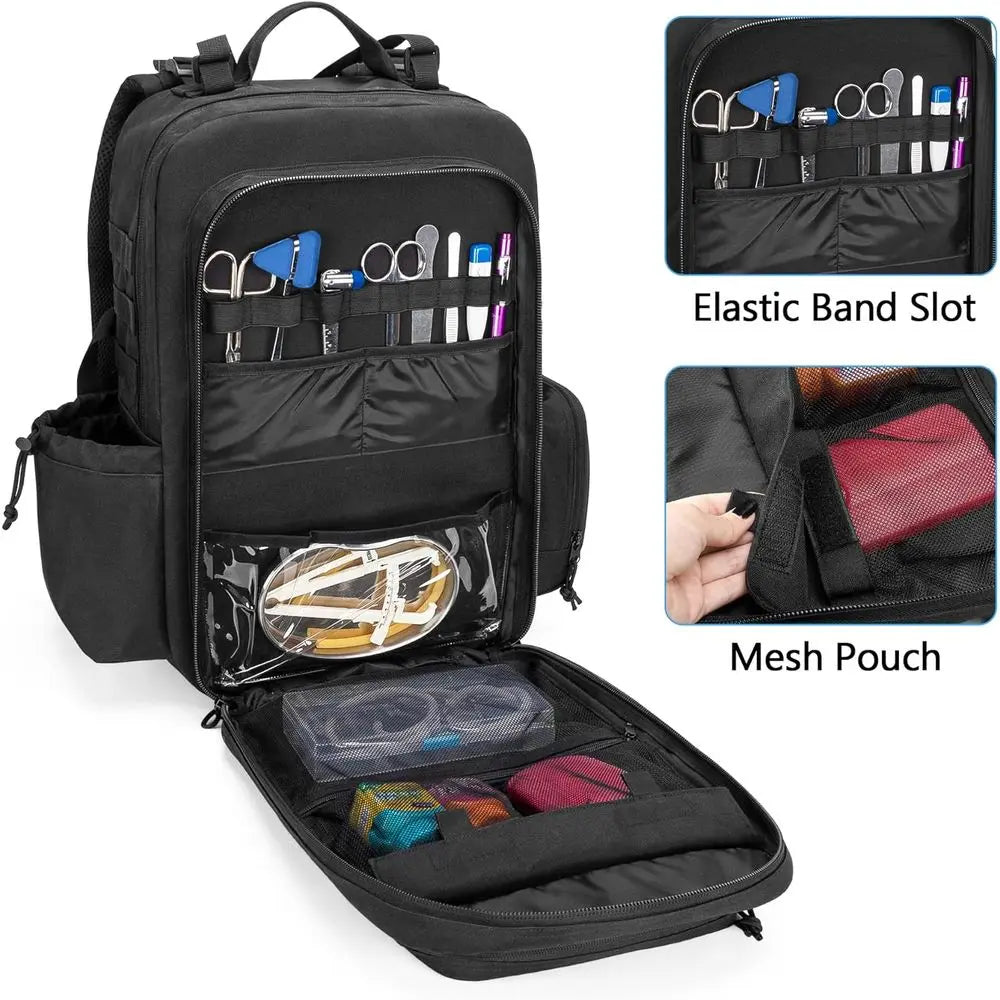 Tactical Medical Backpack for First Aid, Hiking, Camping, and Outdoor Adventures (Black)