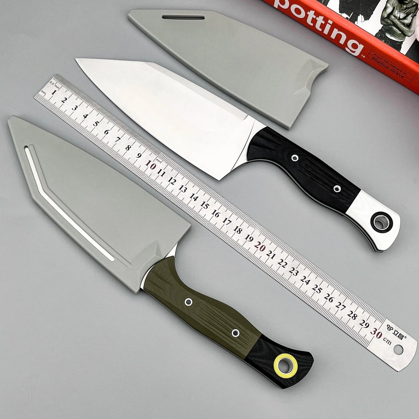 4170BK-01 High-Hardness Jungle Fixed-Blade Knife with Sheath, D2 Blade, G10 Handle—Everyday Survival, Camping, and Adventure Tool; Portable Outdoor Rescue Knife; Gift