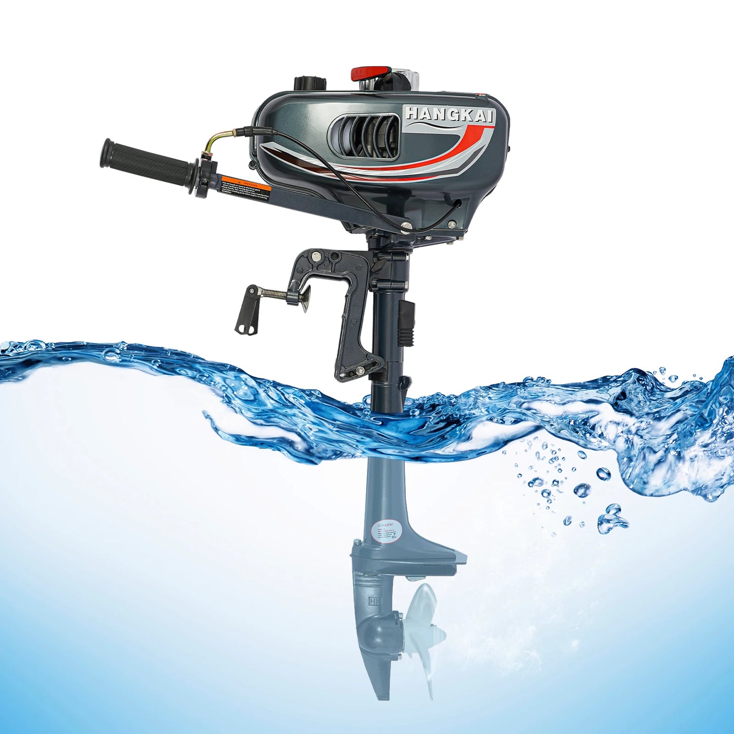 2-Stroke 3.5HP Gasoline Outboard Motor, Half Air & Half Water Cooling Marine Engine, Short Shaft Outboard Engine For Sailboats, Yachts, Canoes, Kayaks