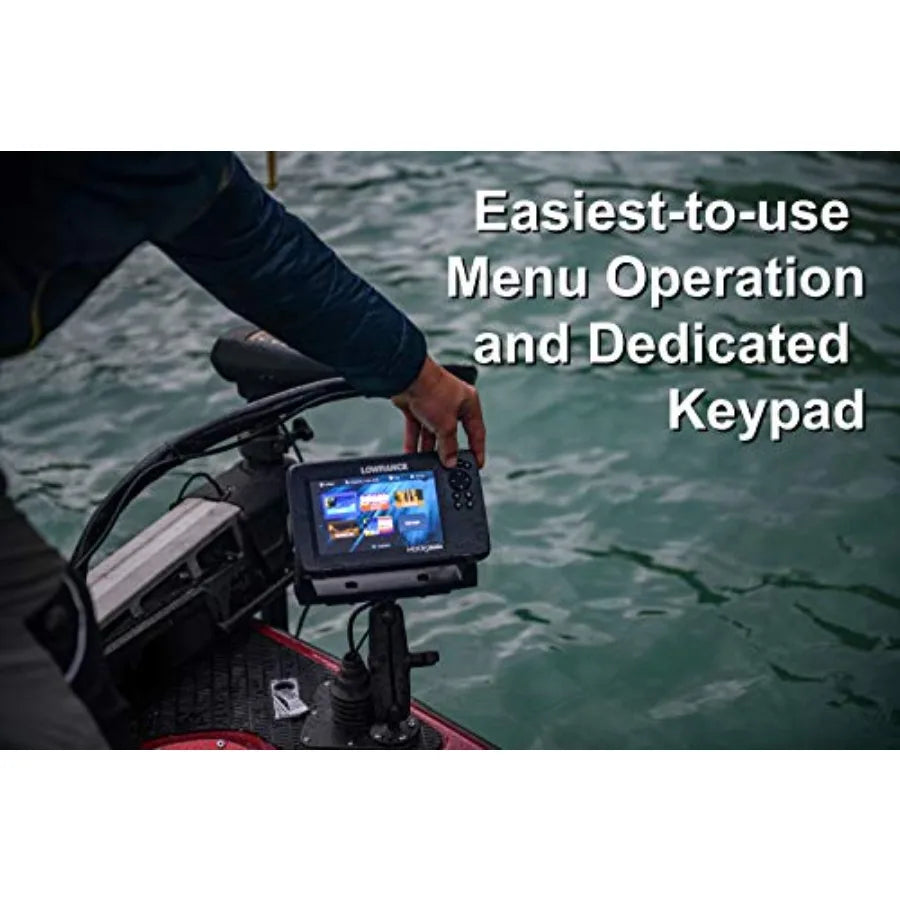 5-inch Fish Finder with SplitShot Transducer Preloaded C-MAP US Inland Mapping for Freshwater Fishing Black High-Resolution Dis