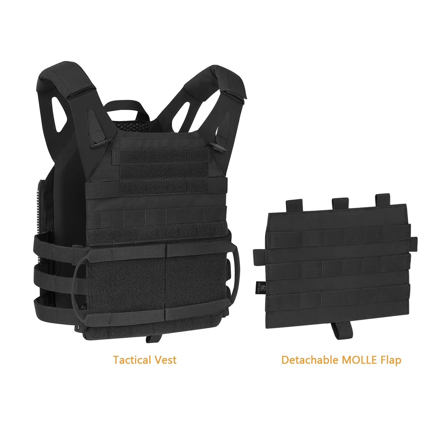 500D Nylon Tactical Vest Jumpable Plate Carrier MOLLE Front Flap Panel Backpack Hunting Ranger Green Camo Men's Vest