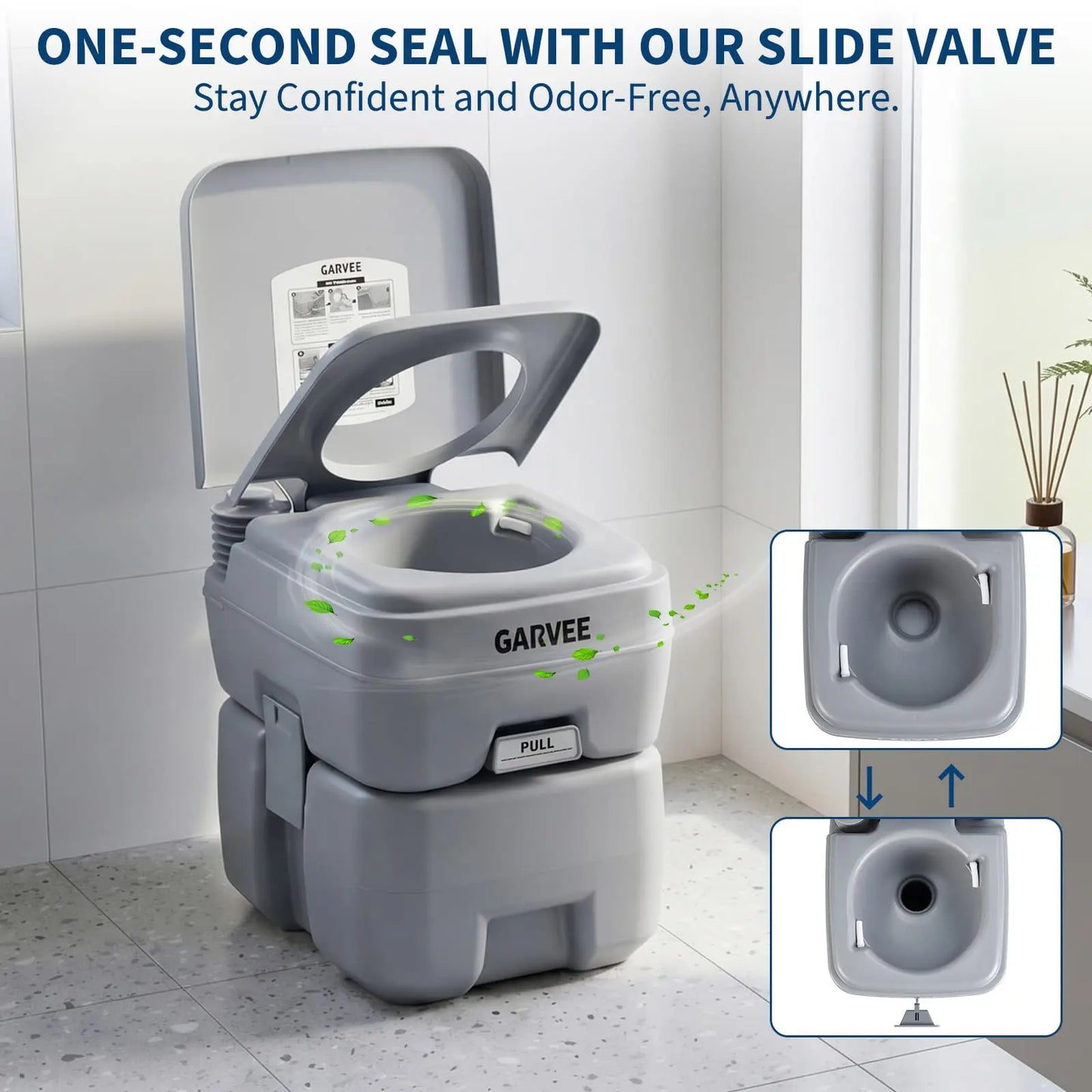 Portable Toilet For Camping 5.3 Gallon With Carry Bag, Dual Flush Detachable Waste Tank For RV Boat Truck Travel