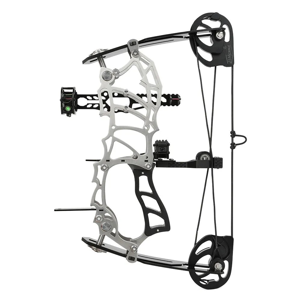 13 Inch Mini Short-Axis Compound Bow Kit 15-32lbs Adjustable Draw Weight Ambidextrous RH LH Design Complete Arrow Set with Laser Sight Lightweight Stainless Steel Limbs for Target Shooting and Small Game Hunting Archery Gear