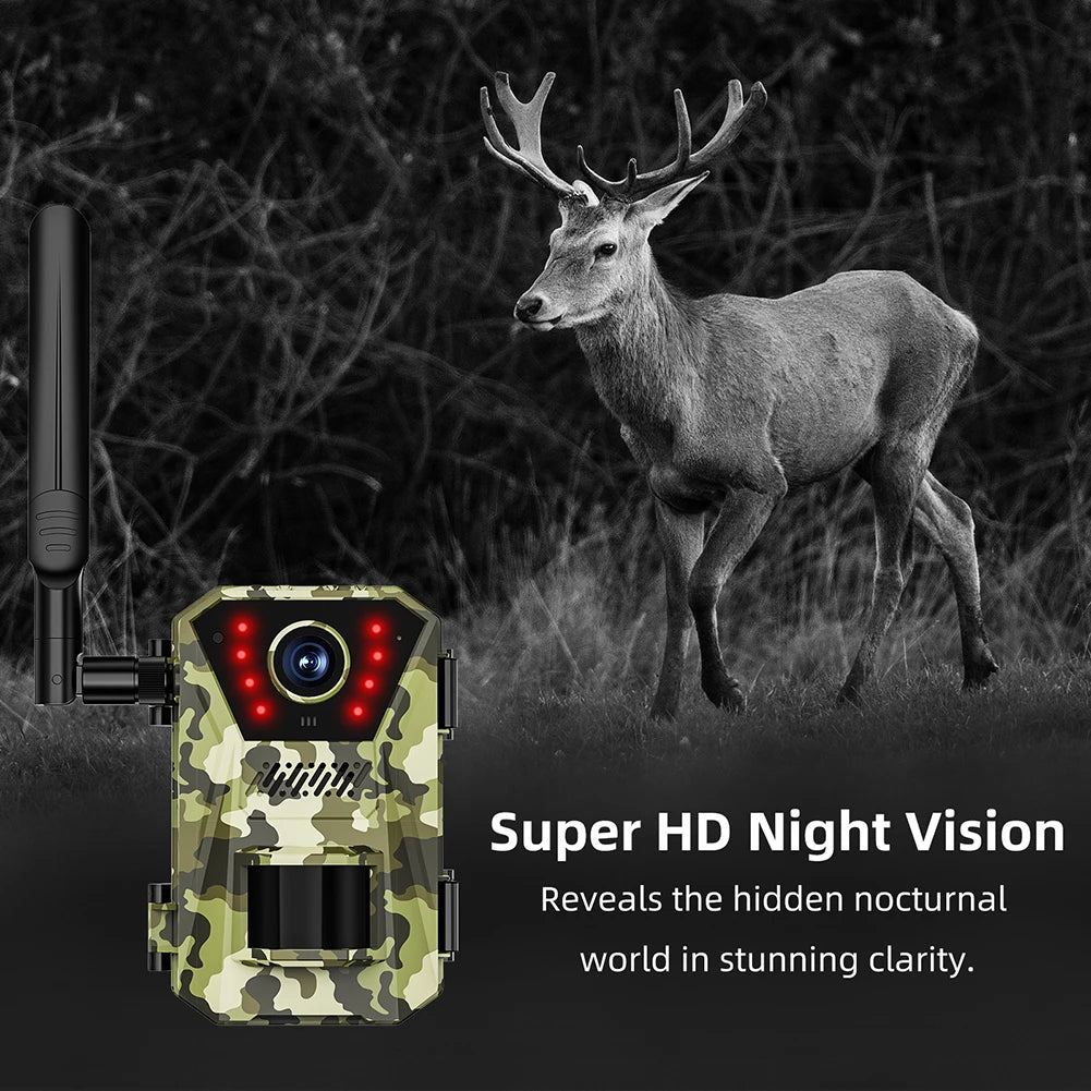 Solar Powered Infrared Outdoor Trail Camera Waterproof Game Wildlife Cam Live Video Game Camera for Outdoor Monitoring