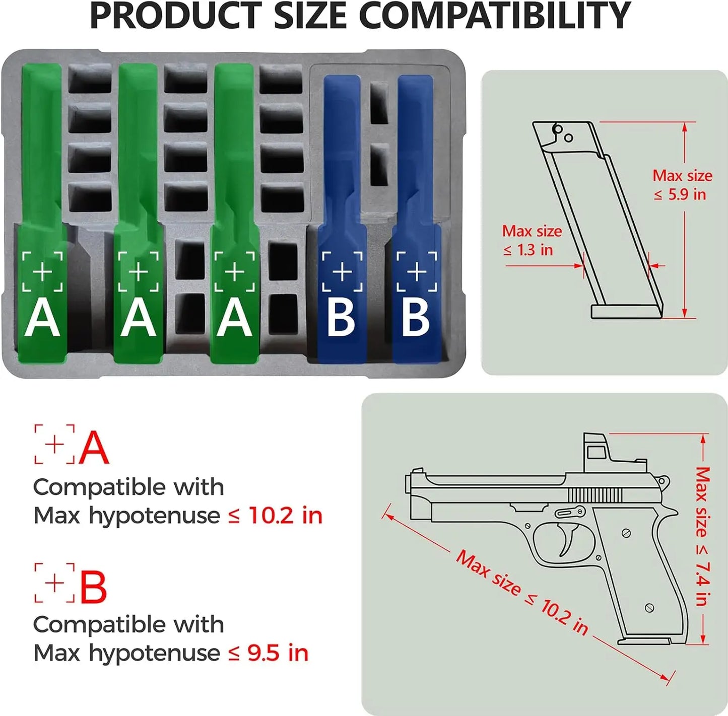 Hard Shell Waterproof Pistol Case with Pre-Cut Foam and TSA Locks for Secure Travel Storage
