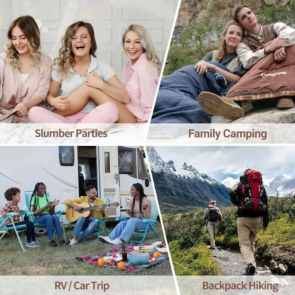 Extra Large Cold-Weather Lannel Bags for Adults - Waterproof and Portable Camping Gear Accessories
