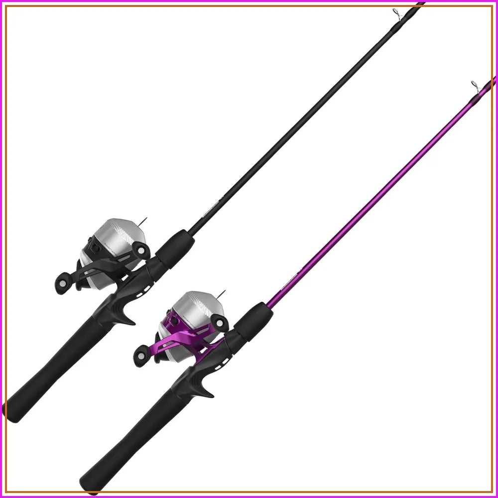 Spincast Reel & 2-Piece Fishing Rod Combo, 5'6" Fiberglass Rod, Anti-Reverse Reel with Bite Alert