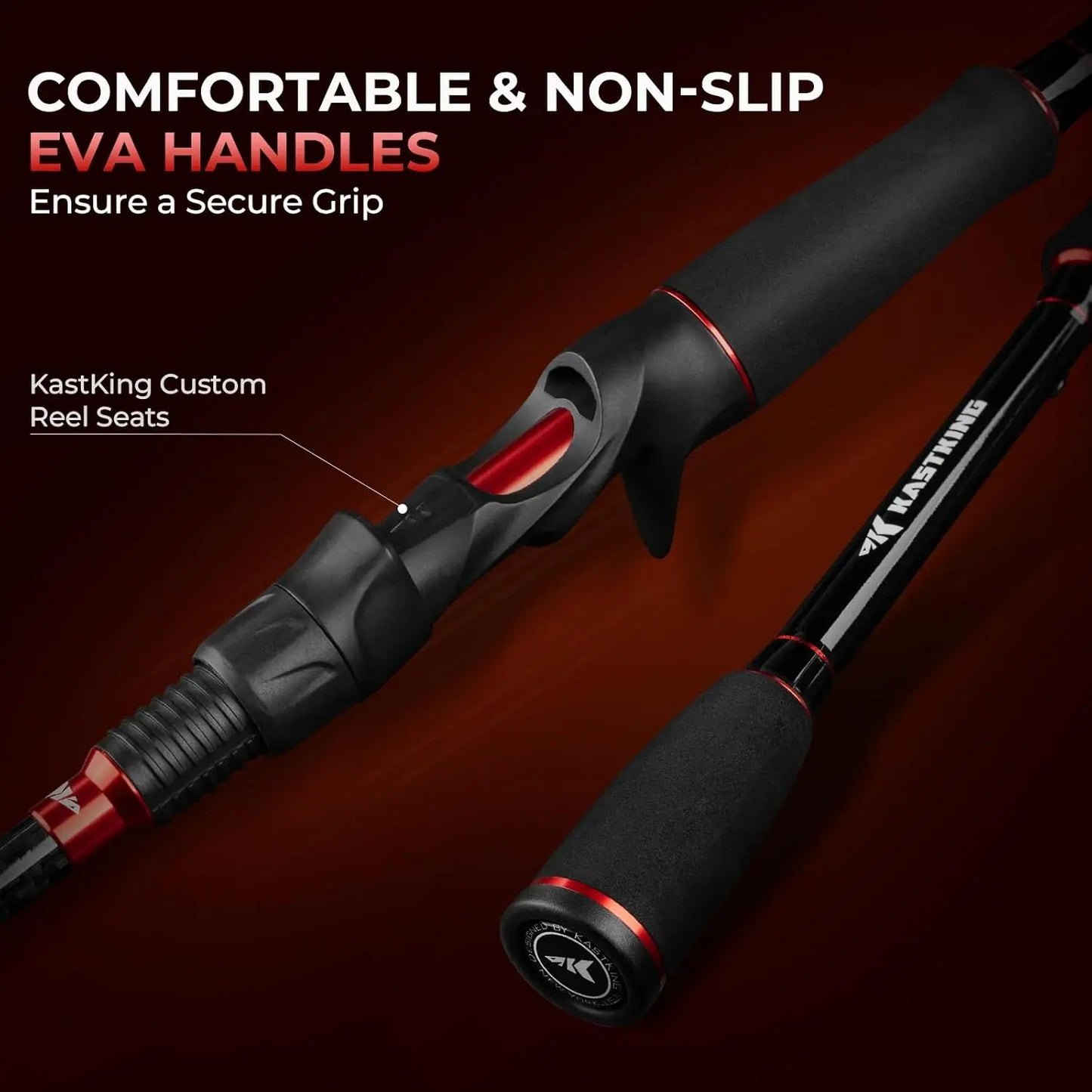 2-Piece Fishing Rods with Extra Tip, IM6 Graphite, PTS System, Hook Keeper