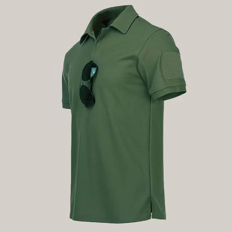 Men's Summer Tactical Sport Military Shirt Quicky Dry Combat Breathable Elastic Pullerover Hiking Camping Climbing Tops Tees
