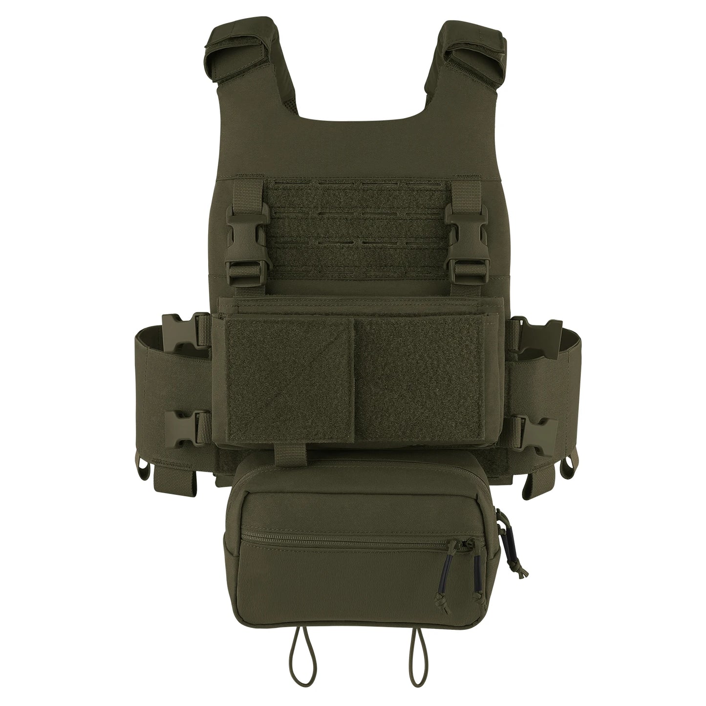 KRYDEX Tactical Vest MOLLE Low Vis Slick Plate Carrier Elastic Cummerbund 7.62 5.56mm Mag Pouch Drop Pouch Lightweight Man Vest