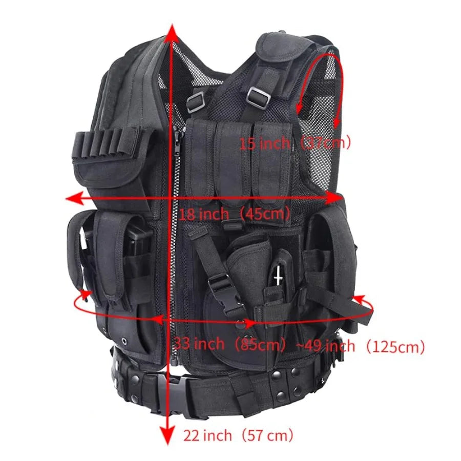 vAv YAKEDA Tactical Vest Outdoor Ultra-Light Breathable Training Airsoft Vest Adjustable for Adults