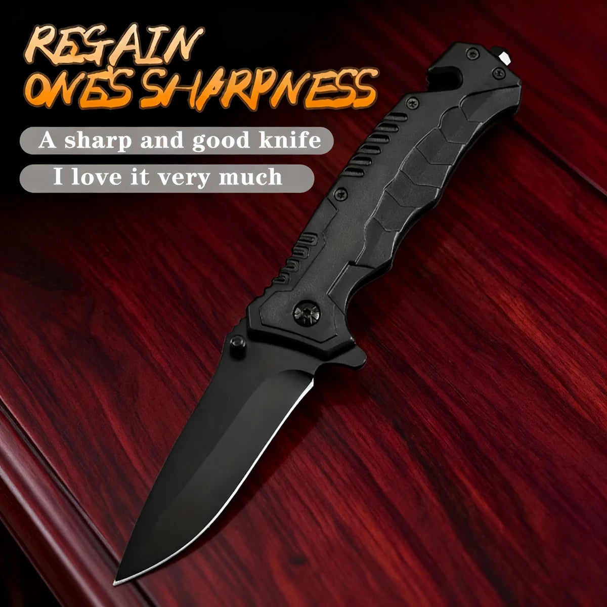 Rush Deer pocket knife, self-defense knife, men's and women's lightweight pocket knife, EDC clip pocket knife, glass crusher