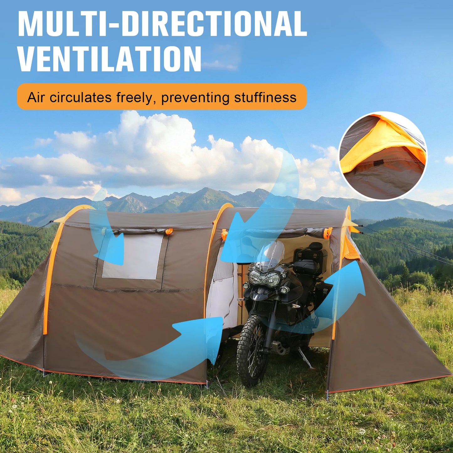 Oxford 2-Person Backpacking Tent Windproof Lightweight Tent Rainproof Waterproof Tent for Camping Outdoor