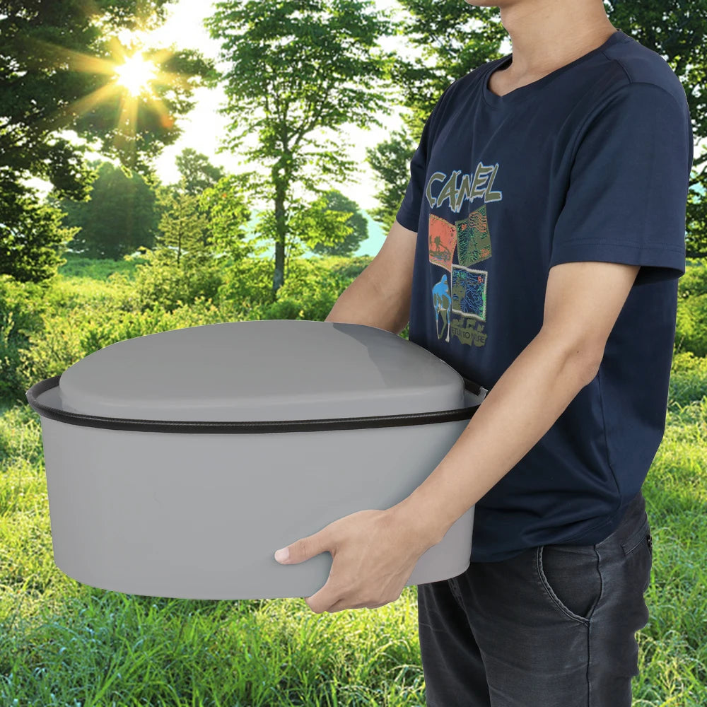 Portable outdoor toilet with non-slip mat, solve toilet trouble in 5 mins for self-driving & camping