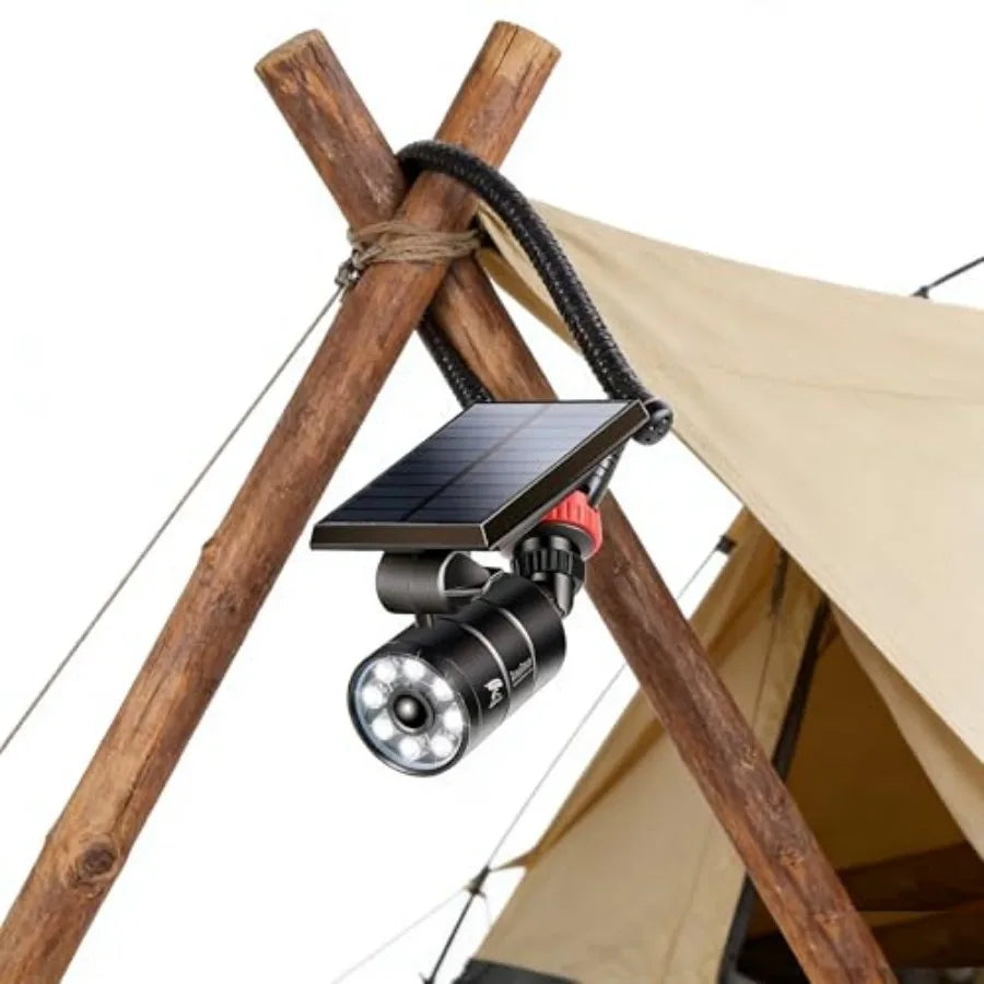 Outdoor Solar Camping Lights Aluminum alloy with Portable Tripod - 1400LM Solar Motion Sensor Security Flood Lights for Outside