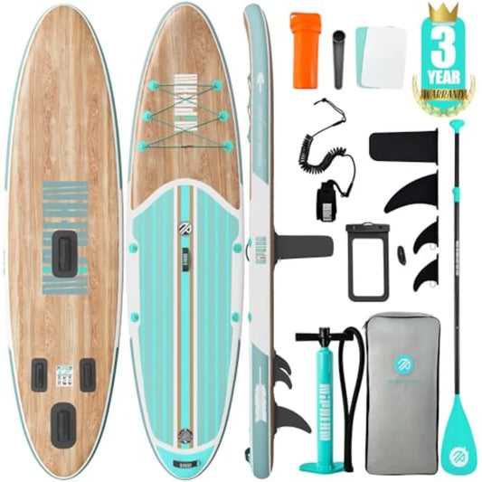 Inflatable Stand Up Paddle Board with SUP Accessories, Anti-Slip EVA Deck, 10'6'' Inflatable Paddle Boards for Adults and Youth