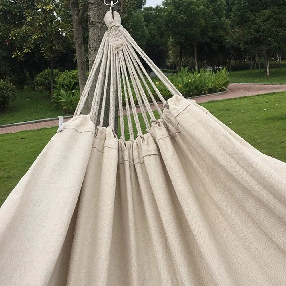 Handmade Cotton Woven Balcony Hammock Hanging Rope Chair Porch Swing,  for Backyard Patio Garden Outdoor and Indoor