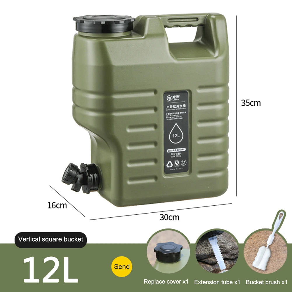 11/12/18/25L Outdoor Water Bin Large Capacity Portable Camping Water Carrier With Detachable Faucet for Camping Picnic Hiking