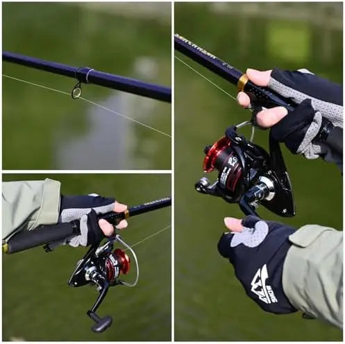 6.89ft Fishing Rod and Combo, 2PCS Carbon Fiber Fishing Rod, Spinning Reels *2, Fishing Line *2