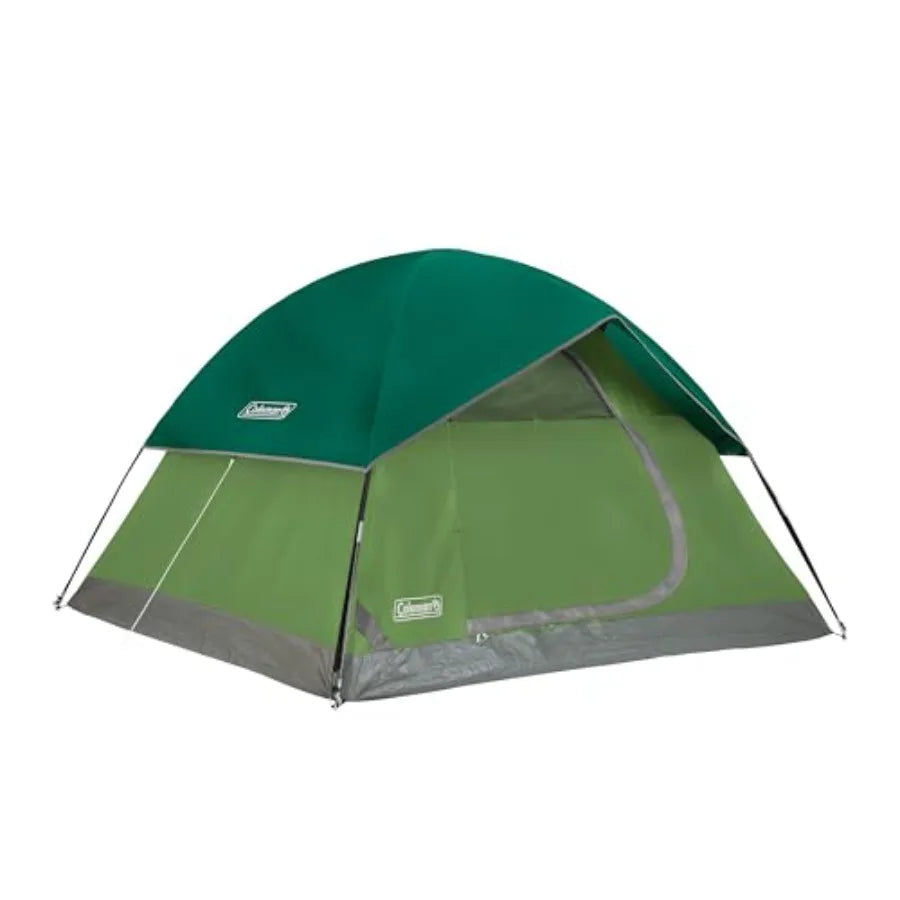 Camping tent for festivals, backyard, sleepovers; polyester fabric, gray color; quick-setup in 10 mins, weatherproof rainfly in