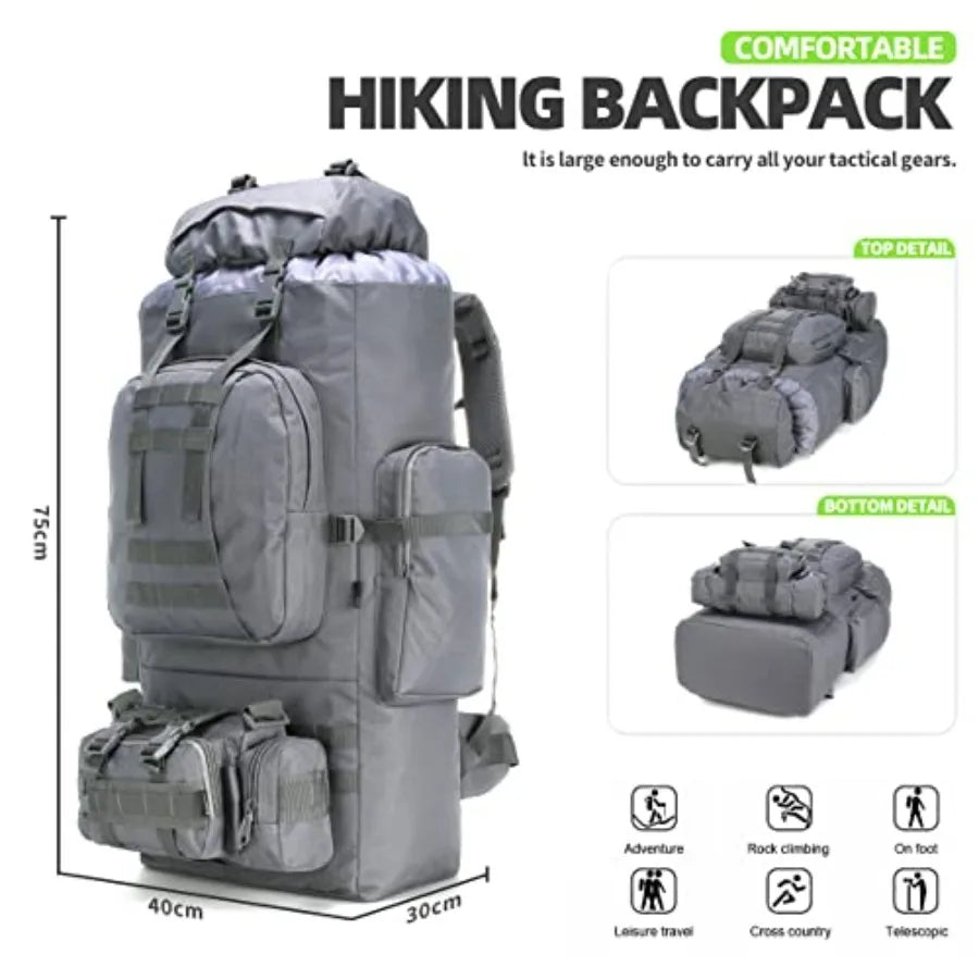 100L Camping Hiking Backpack Molle Rucksack Military Camping Backpacking Daypack