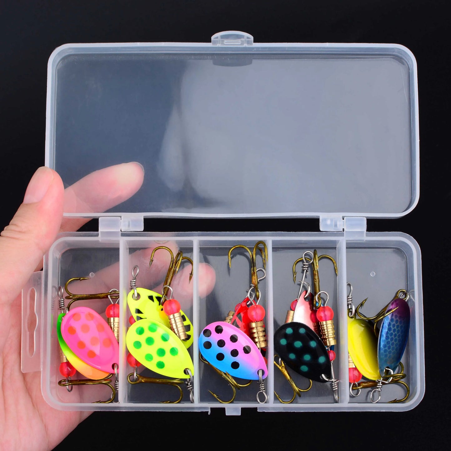 10pcs/set Peche Spinner Fishing Lures Wobblers CrankBaits Jig Shone Metal Sequin Trout Spoon with Hooks for Carp Fishing Pesca