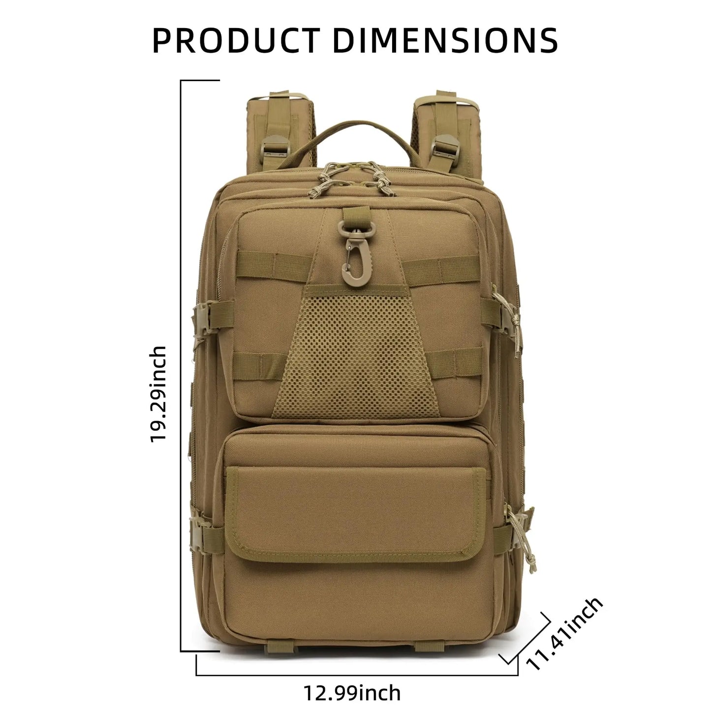 50L Camouflage Tactical Backpack MOLLE Hiking Rucksack Desert Pattern