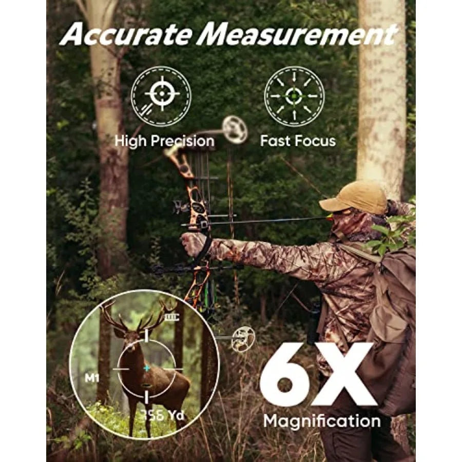 Hunting Rangefinder 800/1200 Yards Laser Range Finder with Bow Hunting Mode Angle Height Horizontal Distance Target Lock Vibrat