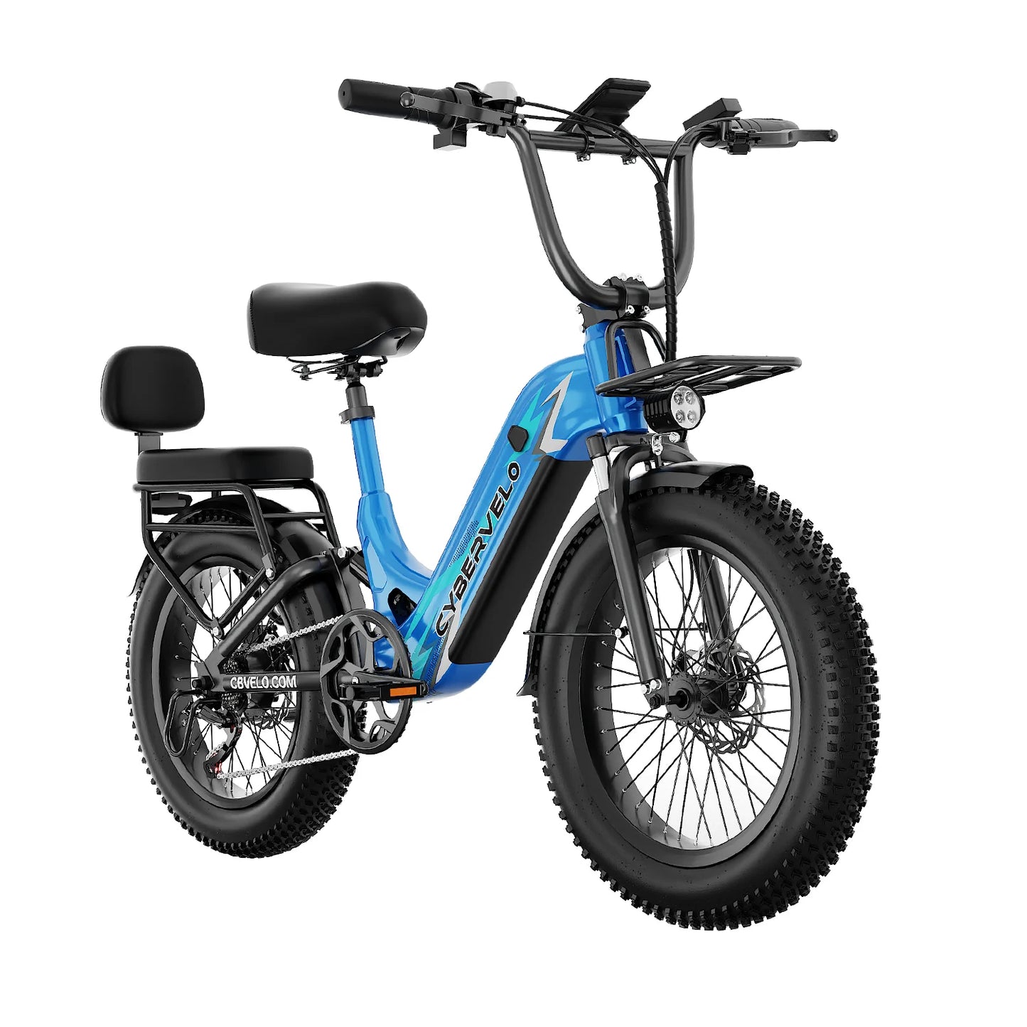 1500W Peak Step-Thru Off-road E-bike, 48V 20AH Built-in Battery , 30MPH Long Range 7-Speed Shift 20"x4.0" Fat Tire EK12&EK8