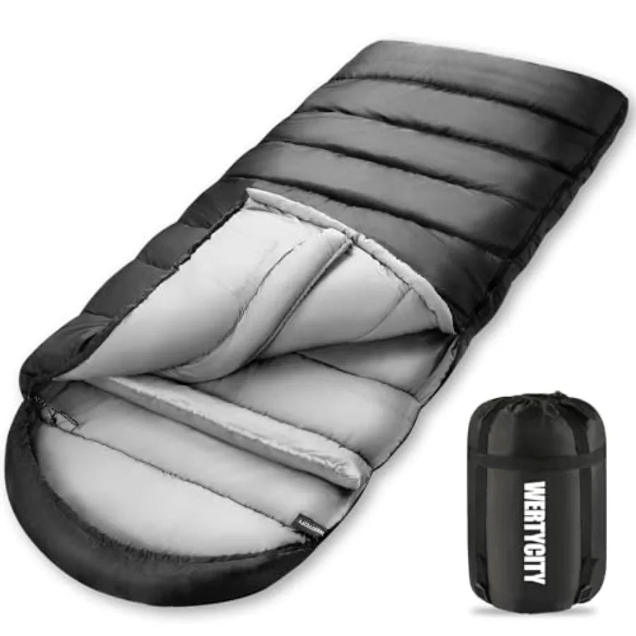 0 Degree Sleeping Bag for Adults XXL Big and Tall 4 Season Cold Weather Winter Camping with Compression Sack