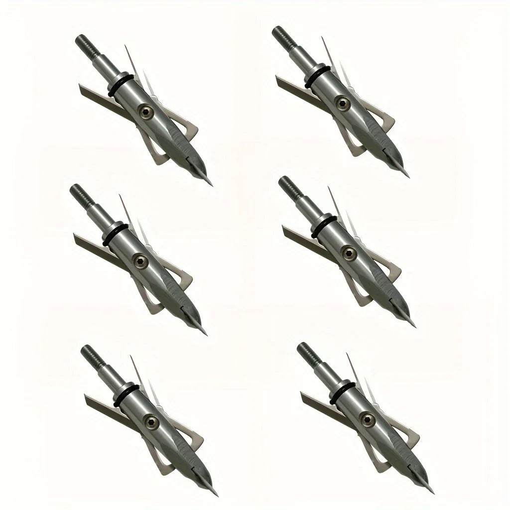 cqwsbsy 6PK Hunting Broadhead, Crossbow X, 2-Blade 100 Grain 2" Cutting Dia Archery Arrow Broadhead
