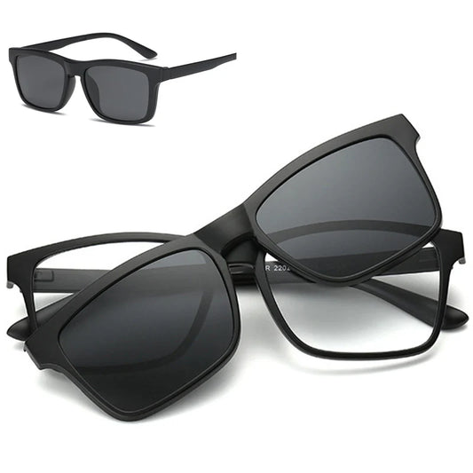 Magnetic Sunglasses Men Women Clip on Glasses Square Optic Prescription Myopia Spectacle Frames Men Outdoor Fishing GogglesUV400
