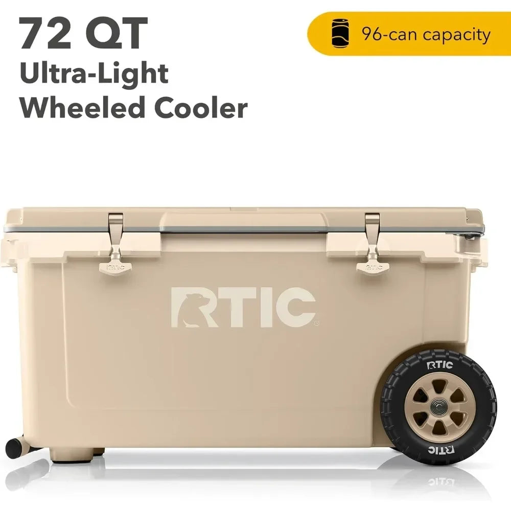 Hot-selling72 Quart Ultra-Light Wheeled Cooler Hard Insulated Portable Ice Chest Box for Beach, Drink, Beverage, Camping, Picnic