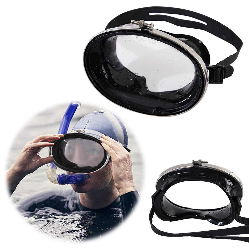Snorkeling Equipment Mask HD Waterproof Fisherman Swimming Goggles Stainless Steel Anti-Fog Silicone HD Tempered Glass Dive-Mask