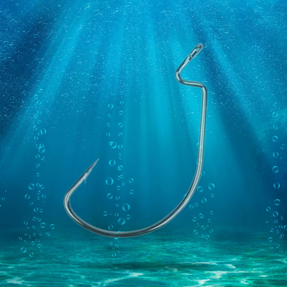 100PCS/Box Carp Fishhook High Carbon Steel Fishing Barbed Hooks Crank Hooks for Freshwater Saltwater Fishing Accessories