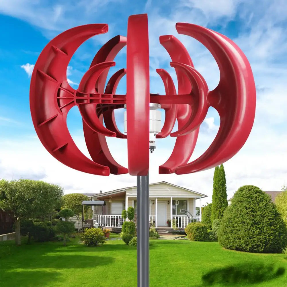 600W Wind Turbines Generator, 5 Blades DC12V Vertical Axis Wind Turbines Generator Kit for Home Hybrids Streetlight Use