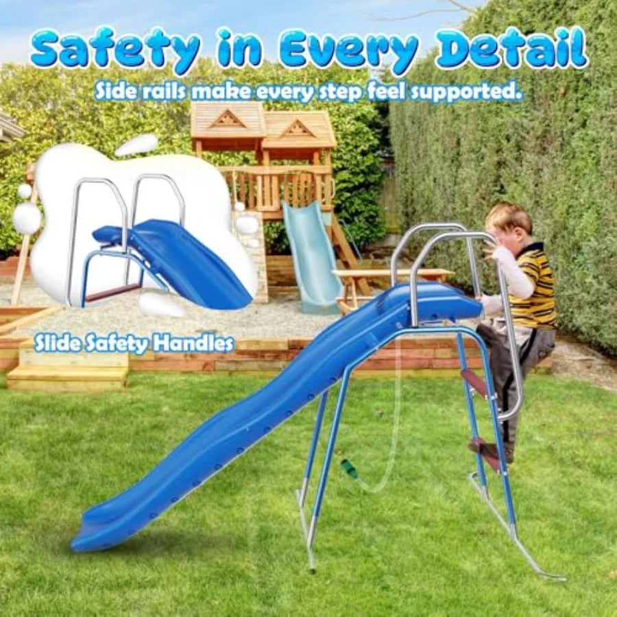 Water Slide for Backyard Outdoor Waterslide with 3-Zone Spray Sprinkler and Ground Tarp Summer Water Game Toy for Backyard Wate