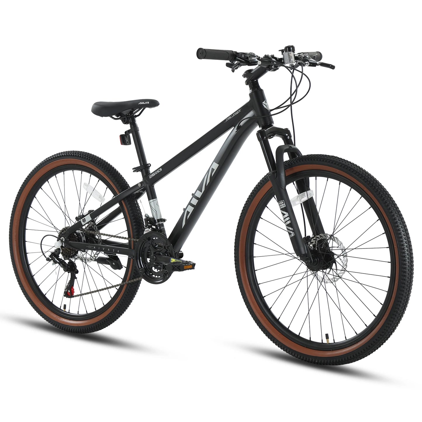 AIVA MT26FS 26 Inch Hardtail MTB, 21 Speed Mountain Bike, Bicycle for Teenagers and Adults, Lightweight Aluminum Frame, Suspension Fork, Front & Rear Disc Brakes