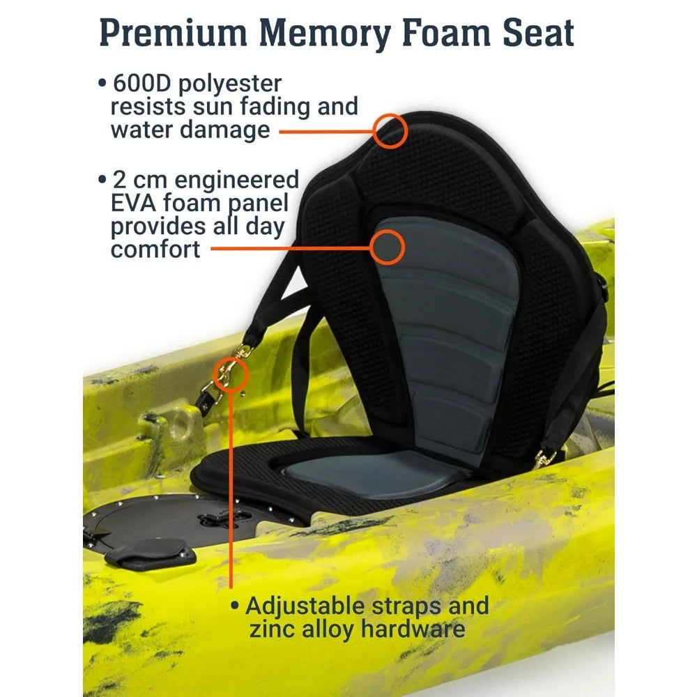 12.5ft Tandem Sit-On-Top Fishing Kayak for 2-3 Person, Padded Seats, Paddles, 6 Rod Holders & 600lb Capacity, Custom