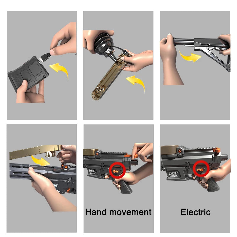 AR57 Gel Water Ball Blaster，for Outdoor Activities Game Party.2MODE:Hand Movement And Electric Full Auto
