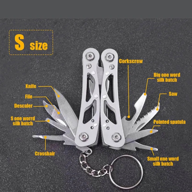 Pocket Mini Pliers Knife Screwdriver Folding Small Multitool Opener Nail File Precision Pliers Hand Tools Outdoor Emergency Tool