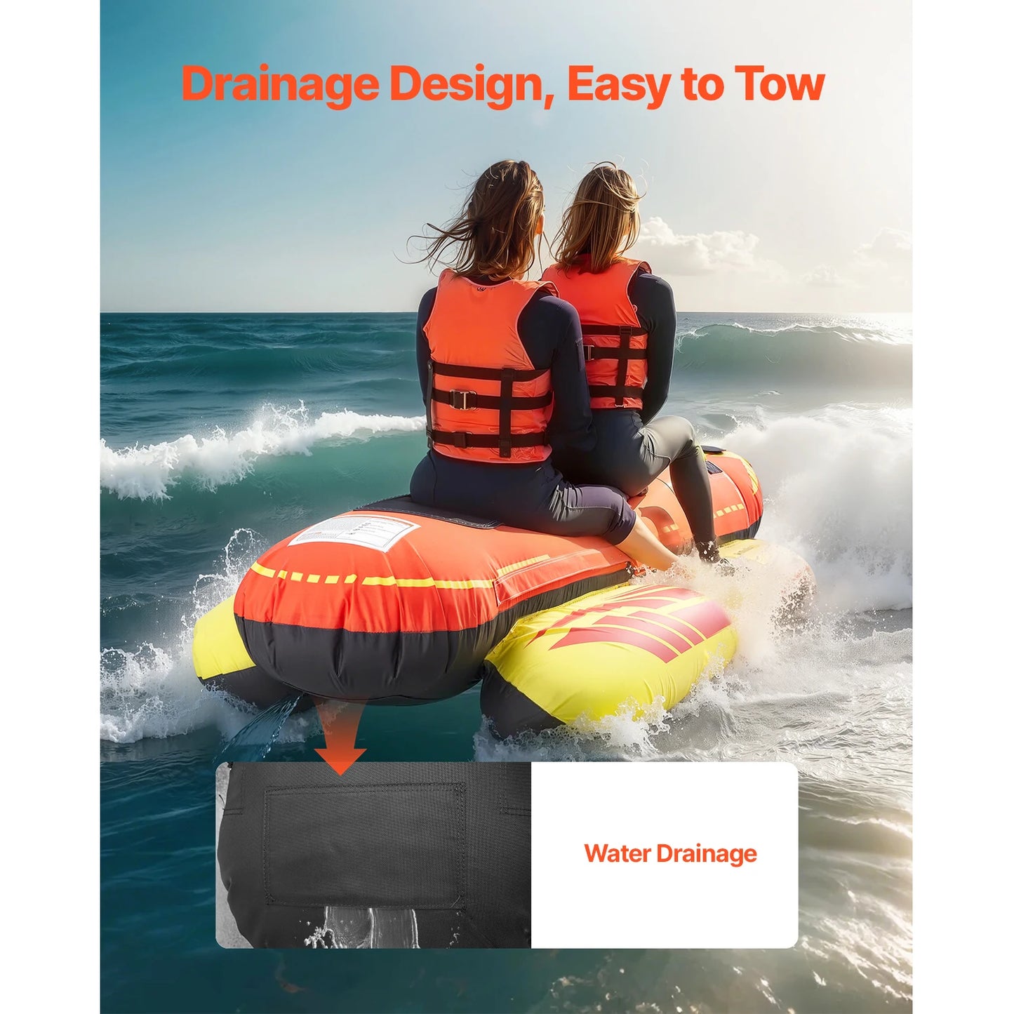 Towable Tubes for Boating 1-3Rider Inflatable Boat Tubes and Towables 510lbs Capacity Hot Dog Water Sport Tube for Boat