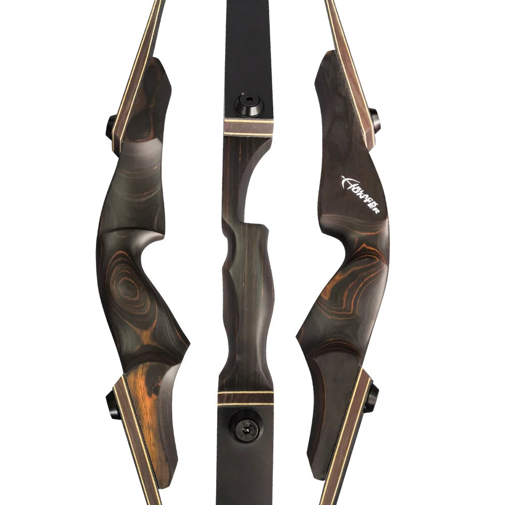 Takedown Recurve Bow 40-60lbs 60inch Bamboo Core Limbs 15" Wooded Riser Right Hand Archery Hunting Shooting Target Split Bow