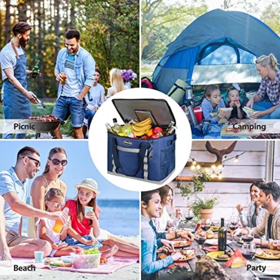 Collapsible Soft Cooler Bag, // s Beach Cooler with Flip Top Lid, Ice Chest, Leakproof and Portable for Beach, Camping, Road Tr